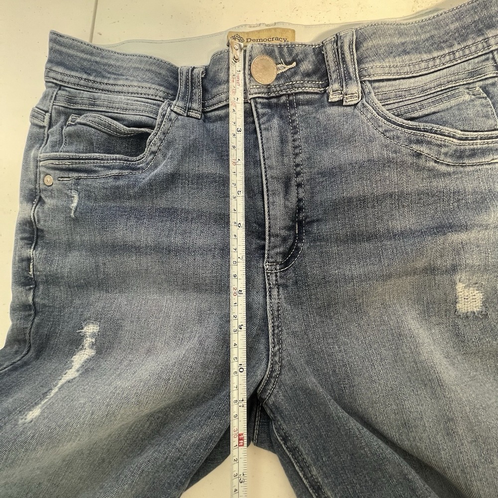 Democracy Jeans Womens 10 Blue "Ab"technology  Skinny Stretch‎ Distressed - Picture 12 of 13